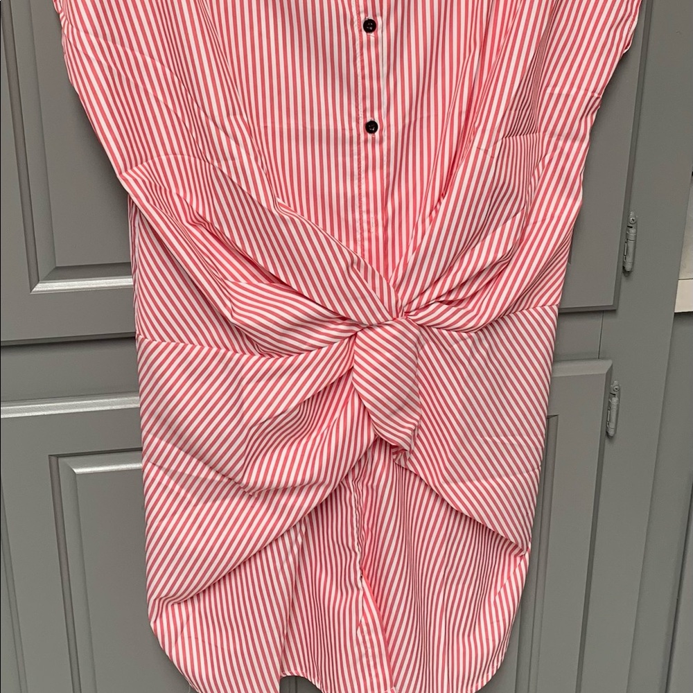 New without tags red & white striped tie front dress - Picture 4 of 7